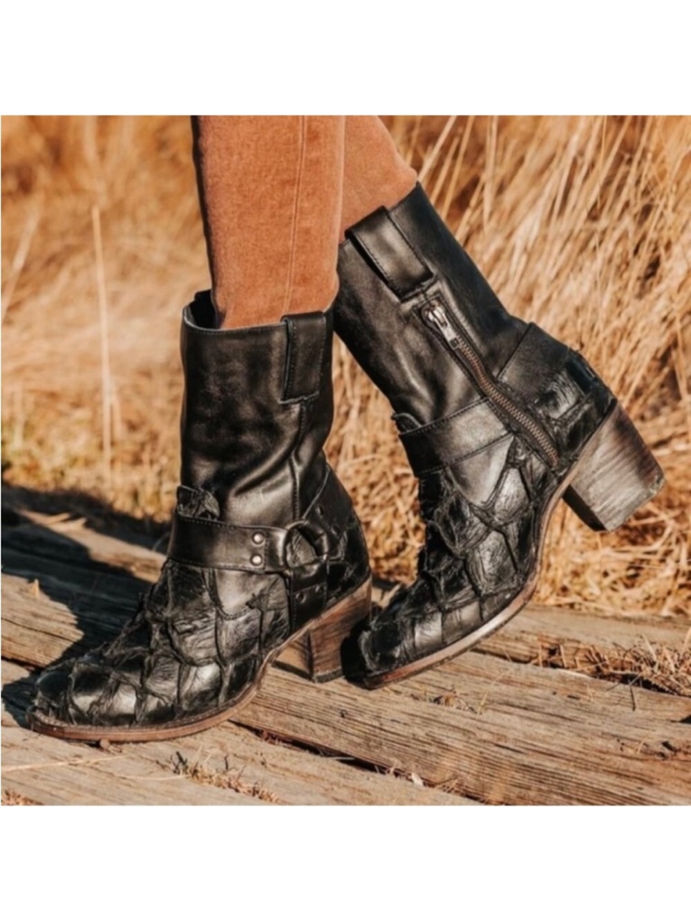 Freebird Darcy Motorcycle Boots in Fish. 10. NWT